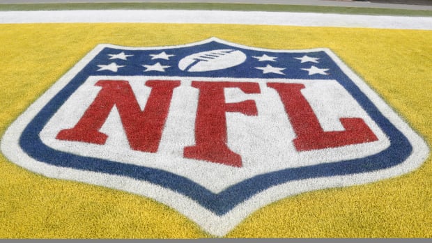 NFL logo on the field